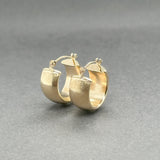 Estate 14K Y Gold Brushed 15.2mm Huggie Earrings