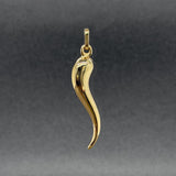 Estate 14K Y Gold 38.8mm Italian Horn Pendant
