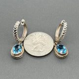 Estate Effy SS 18 4.12ctw Blue Topaz Dangle Earrings