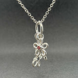 Estate Tiffany & Co. SS 0.37ctw Multigem Dragonfly, Butterfly, & Flower Pendant