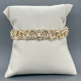 Estate 14K Y Gold 11mm Double Link Charm Bracelet