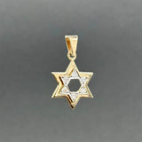 Estate 14K TT Gold 0.06ctw J/I3 Diamond Star of David Pendant