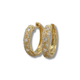 18K Y Gold 0.75ctw G/SI1 Beaded Diamond Hoop Earrings