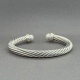 Estate David Yurman SS 14 Pearl Classic Cable Cuff Bracelet