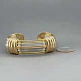 Estate 18K Tricolor Gold Tube Cuff Bracelet
