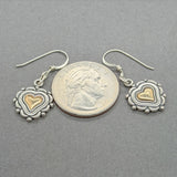 Estate SS 14 Heart Dangle Earrings