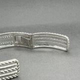 Estate Judith Ripka SS CZ Rope Cuff Bracelet