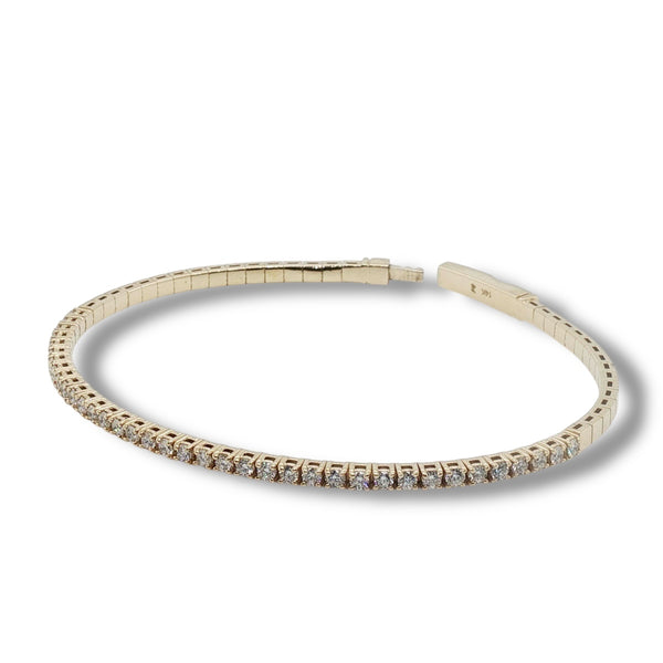 14K Y Gold 1.00ctw H/SI1 Diamond Flexible Bangle Bracelet