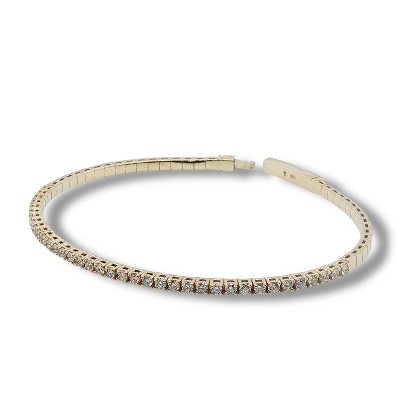 14K Y Gold 1.00ctw H/SI1 Diamond Flexible Bangle Bracelet