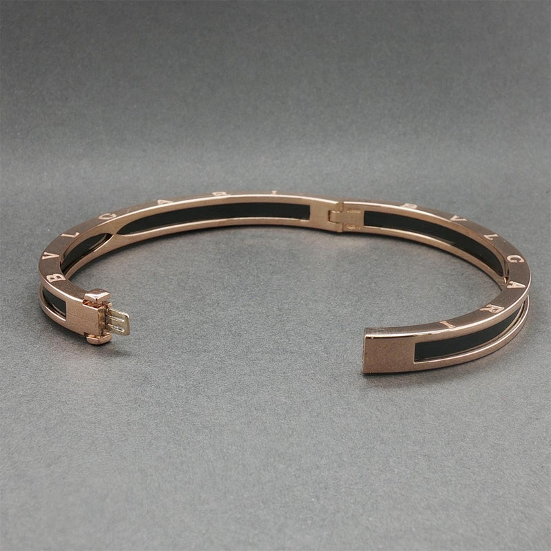 Estate Bulgari 18K R Gold B.zero 1 Black Ceramic Bangle Bracelet