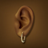 Estate 14K Y Gold Oval Hoop Earrings