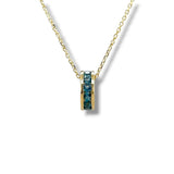 14K Y Gold 0.39ctw Blue Tourmaline Rondell Pendant