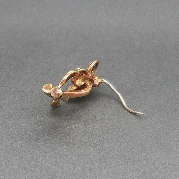 Estate 18K Y Gold 0.26ct Ruby & 0.30ctw Diamond Flower Brooch