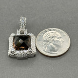 Estate Judith Ripka SS Smoky Quartz CZ Enhancer Pendant