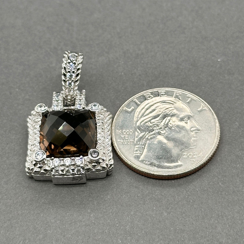 Estate Judith Ripka Sterling Silver Smoky Quartz Cubic Zirconia ...