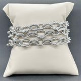 Estate Judith Ripka SS CZ Triple Link Bracelet