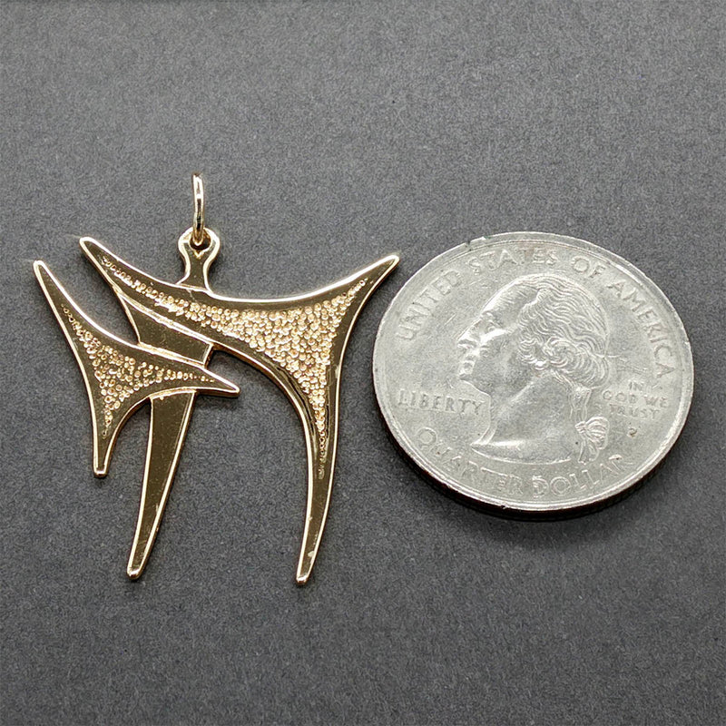 Estate 14K Y Gold Modern Chai Pendant