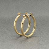 Estate 14K Y Gold 22.1mm Hoop Earrings