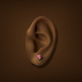 Aretes Estate de oro de 14 quilates con rubíes de 0,70 quilates