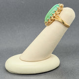 Estate 18K Y Gold Turquoise Navette Ring