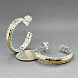 Estate John Hardy SS 22 Palu Classic Chain Hoop Earrings