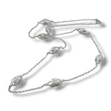 14K W Gold 0.97ctw 16" G-H/SI1 Diamond Station Necklace