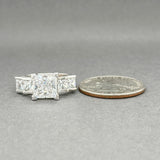 Estate 14K W Gold 5 Stone CZ Ring