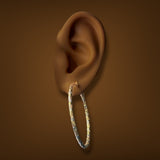 Estate 14K Tri Color Gold Faceted 44.14mm Hoop Earrings