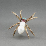 Estate Retro 14K Y Gold 0.17ctw Multigem Spider Brooch