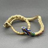 Estate 14K Y Gold Vintage 0.78ctw Ruby Snake Bracelet