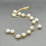 Estate 14K Y Gold Tincup FWP Pearl Necklace