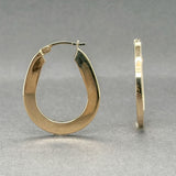Estate 14K Y Gold 29mm x 24.2mm Hoop Earrings