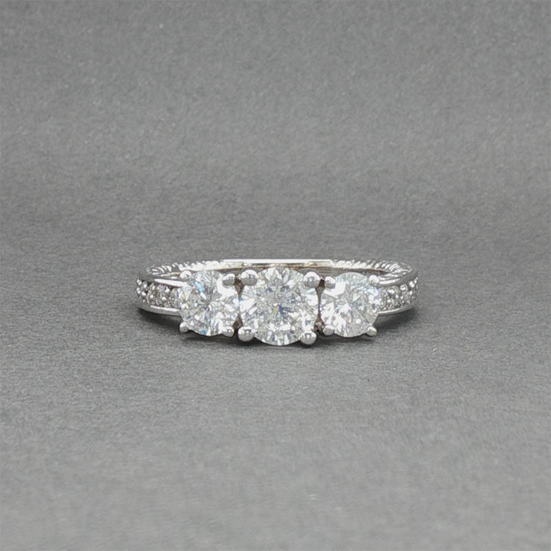 Estate 14K W Gold 1.47ctw H-J/I1-2 Diamond Eng. Ring