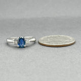 Estate 14K W Gold 0.84ct Sapphire & 0.11ctw Diamond Ring