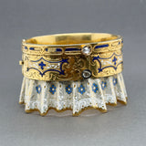 Estate Victorian 18K Y Gold 0.59ctw J/I1-2 Diamond Lace Bangle Bracelet