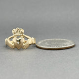 Estate 14K Y Gold Diamond Claddagh Ring