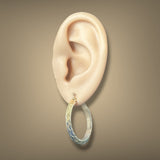 Estate 14K Y Gold 30.3mm Chevron Hoop Earrings