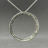 Estate 14K W Gold 0.70ctw H/SI1-2 Diamond Circle Pendant