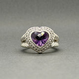 Estate Judith Ripka SS Amethyst Heart Ring