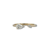 14K Y Gold 0.41ctw F/VS2 Pear Shape and Round Lab Created Diamond Ring
