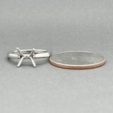 Estate 14K W Gold 4 Prong Eng. Mounting Ring