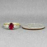 Estate 14K Y Gold 0.69ct Ruby & 0.12ctw Diamond Ring