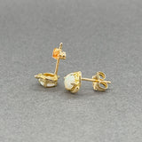 Estate 18K Y Gold Opal Stud Earrings