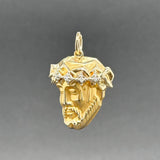 Estate 14K Y Gold 0.02ctw Diamond Christ Head Pendant