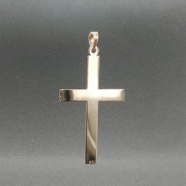 Estate 14K Y Gold Textured 36.90mm Cross Pendant