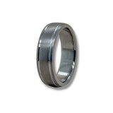 Tantalum 6mm Gray Brush Finish Ring  9