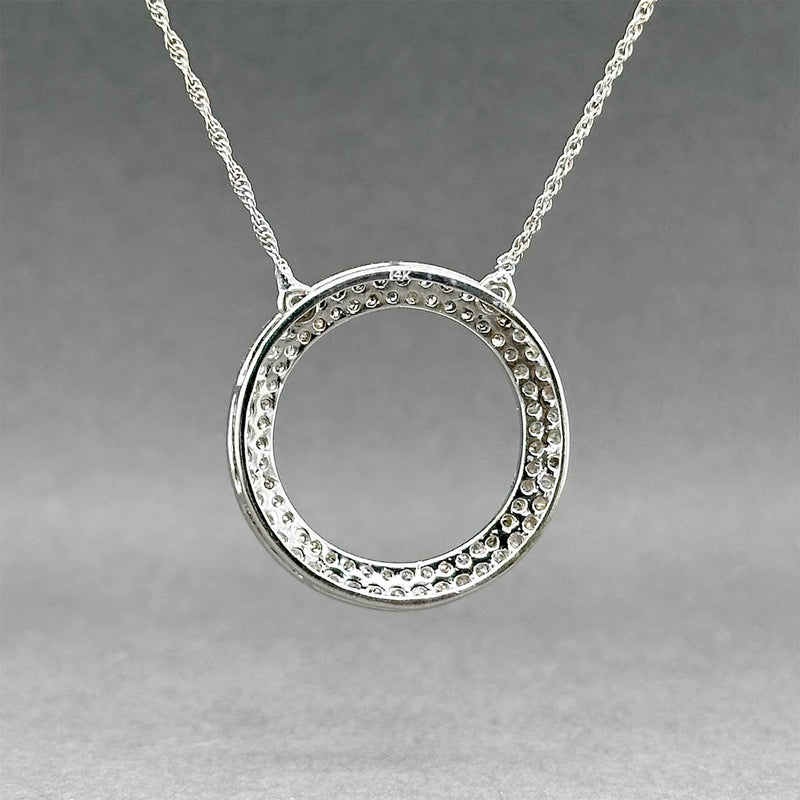 Estate 14K W Gold 0.75ctw Diamond Circle Pendant