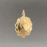 Estate 14K Y Gold Serenity Prayer Hands Pendant