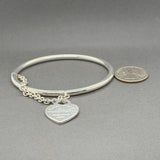 Estate Tiffany & Co. SS Heart Tag Bangle Bracelet