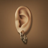 Estate 14K Y Gold 25.34mm Claddagh Hoop Earrings